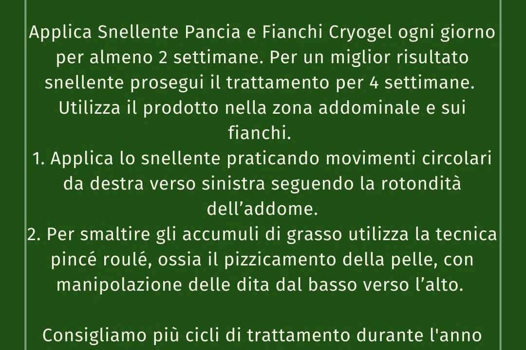 SOMATOLINE SNELLENTE PANCIA FIANCHI CRYOGEL